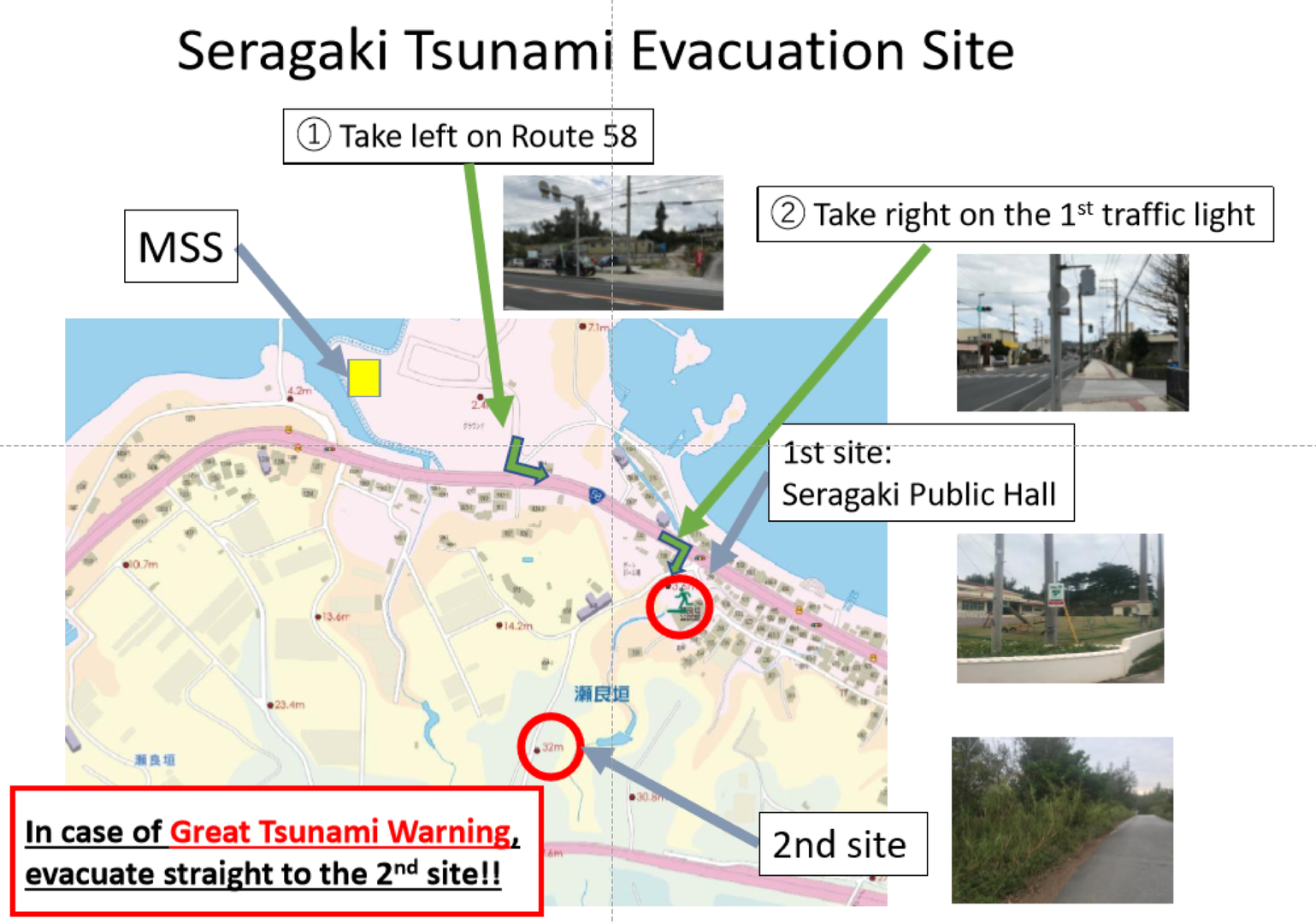 Map of Serakai evacuation route